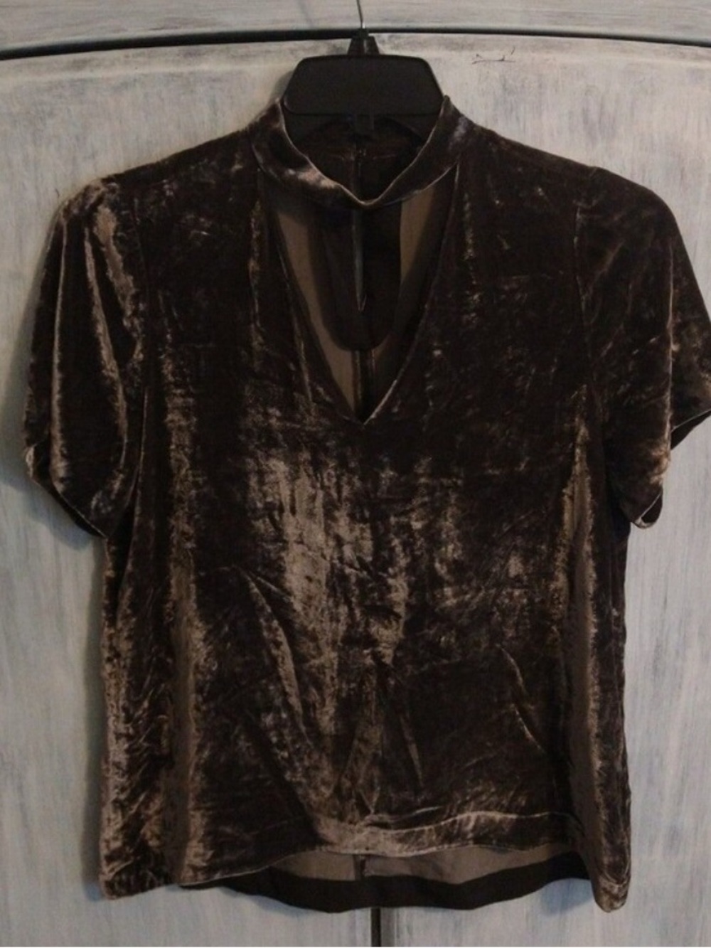 Madewell Velour V-neck Gray top Small Boho Y2K Vintage Hippie Grunge
